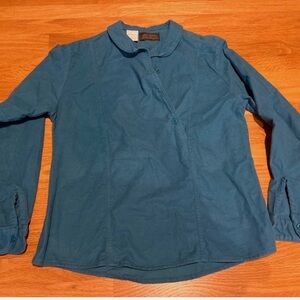 Vintage Eddie Bauer 100% cotton made in the USA teal large Sleeve Shirt pullover
